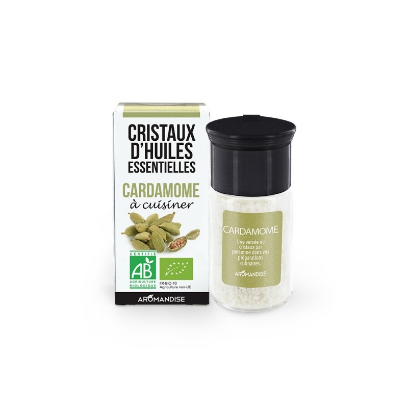 Cristaux d'huiles essentielles BIO à cuisiner, Cardamone - Aromandise