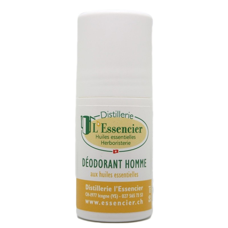Déodorant roll-on pour hommes aux huiles essentielles du Valais - 50ml - L'essencier