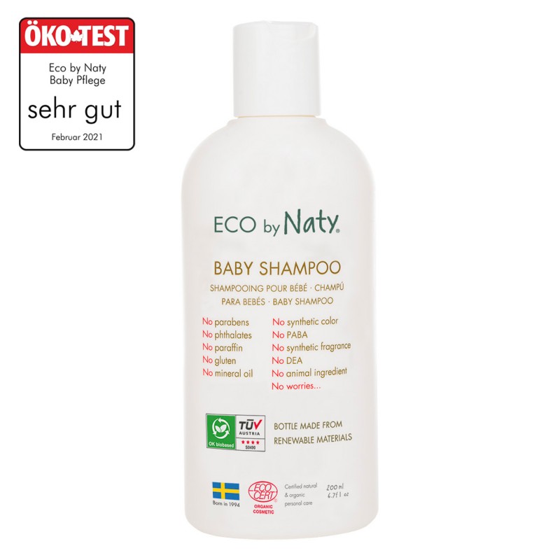 Shampoo biologico per bambini, delicatamente detergente - 200ml - Naty