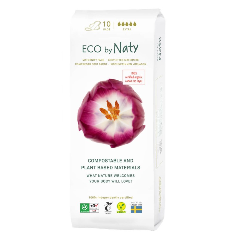 Serviette de maternité, 100% compostable, Ultre-absorbant - 10 pces - Naty