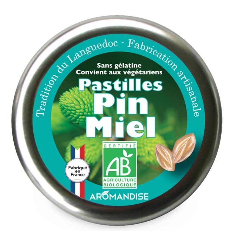 Pastilles artisanales du Languedoc, au Pin et au Miel - 45g - Aromandise