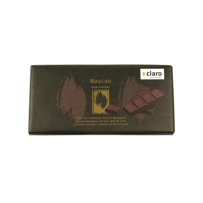 Dunkle Bio Schokolade mit 85% Kakaoanteil - 80g - Claro (Mascao)