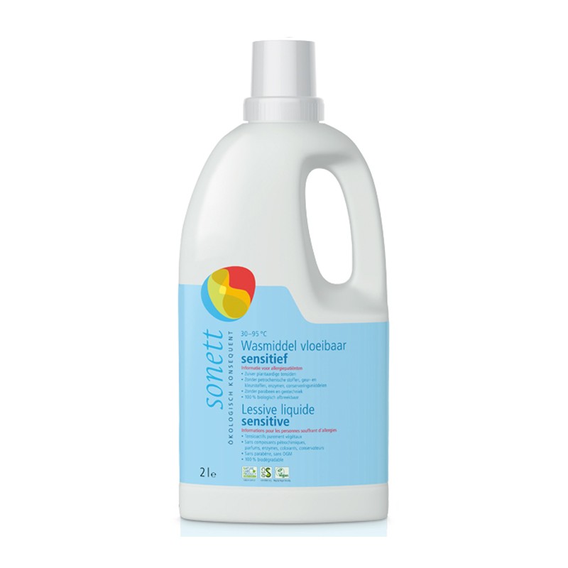 Lessive liquide écologique, Sensitive pour les personnes souffrant d'allergies - 2 Litre - Sonett
