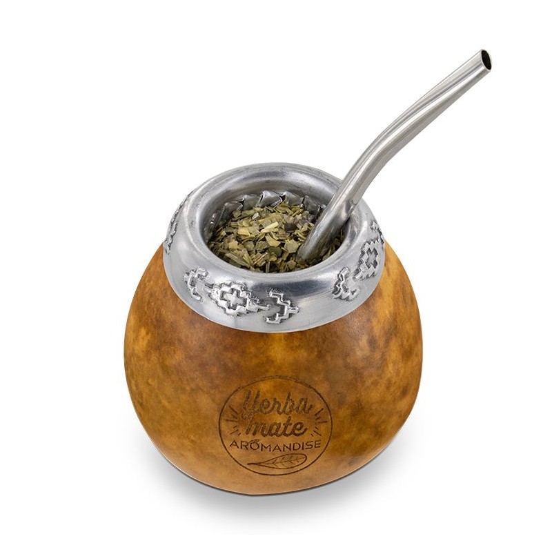Traditionelle Kürbis-Kalebasse und Bombilla aus Edelstahl für Mate - Aromandise