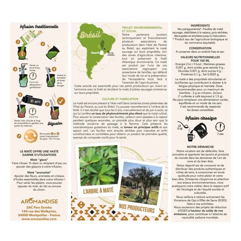 Matè verde selvaggio ed equosolidale dal Brasile - 350g - Aromandise