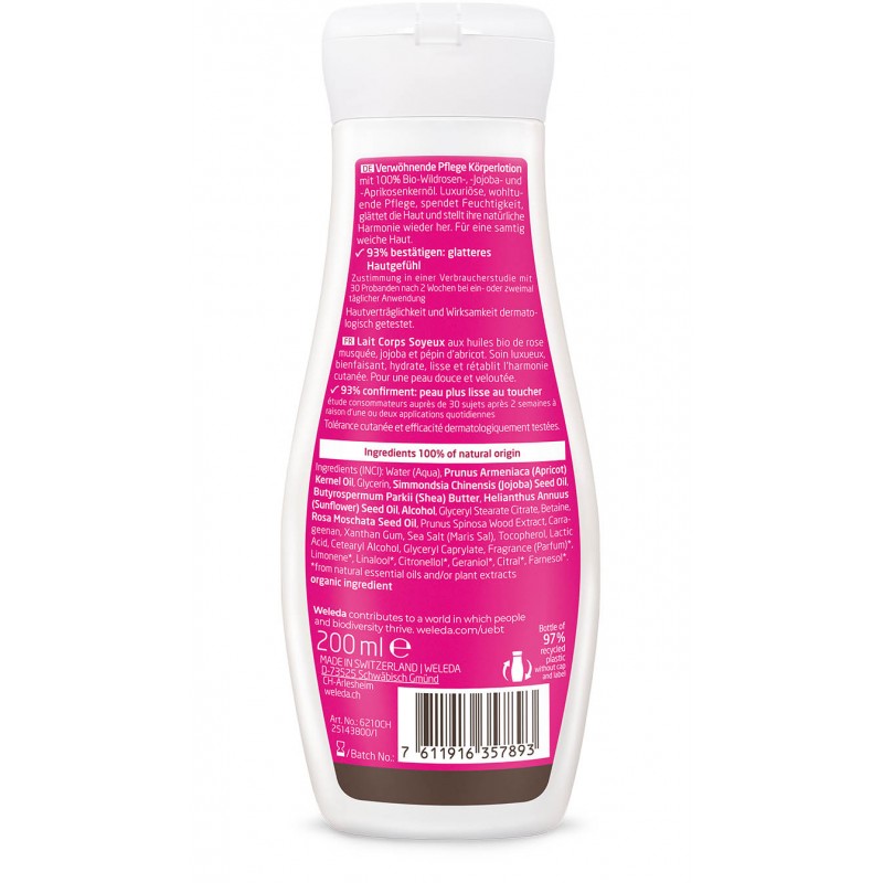 Latte per il corpo setoso con rosa canina - 200ml - Weleda
