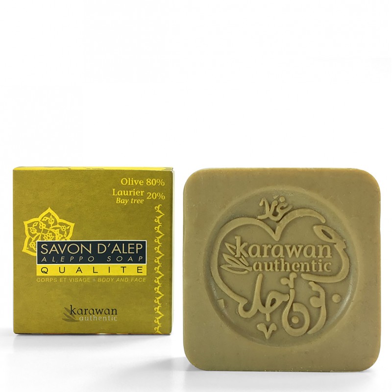 Savon d'Alep "Qualité" (20% huile de baies de laurier / 80% huile d'olive) - 100g - Karawan