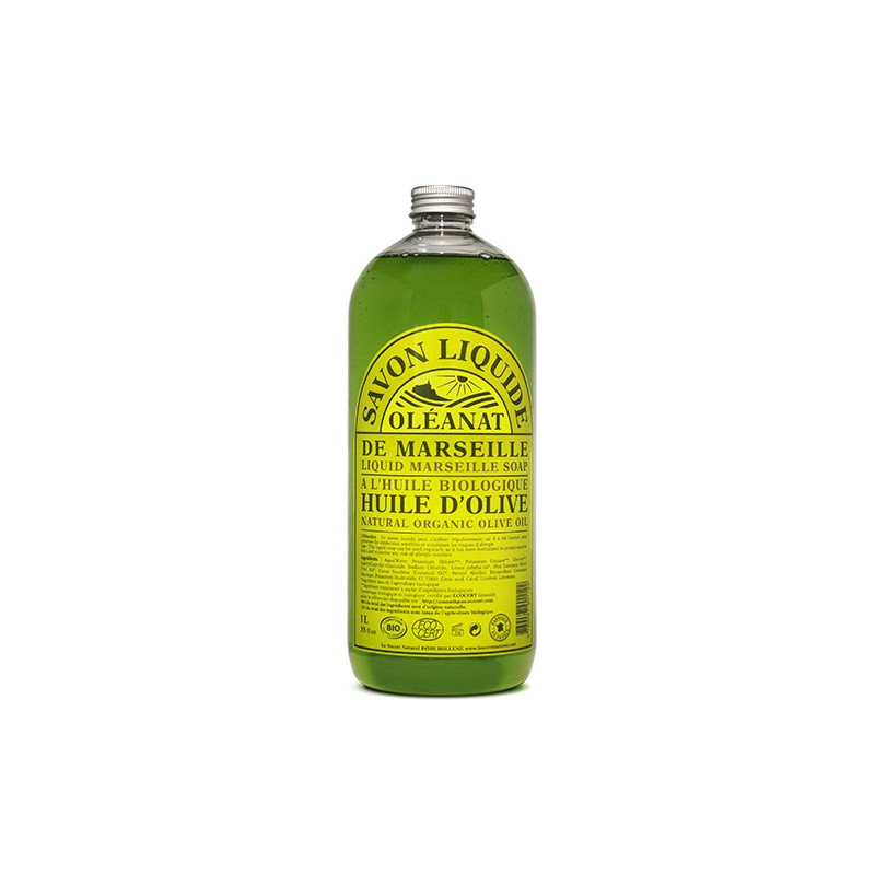 Sapone liquido di Marsiglia con olio d'oliva biologico - 1 litro - Oléanat