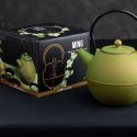 Teekanne aus Gusseisen, MING Goldgrün, mit Edelstahlfilter - 1,2 Liter - Aromandise