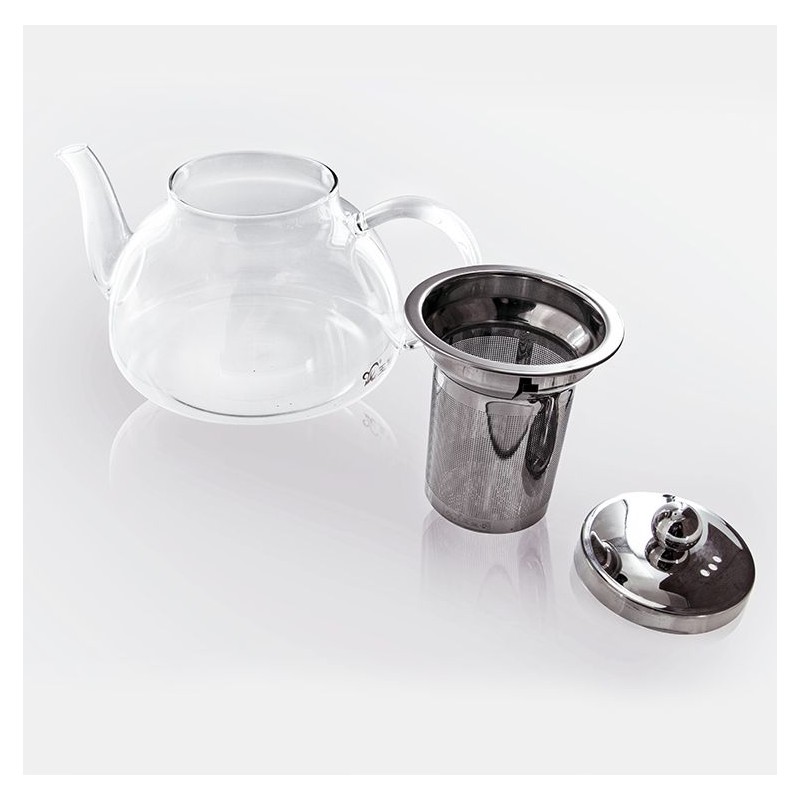 Teekanne aus Borosilikatglas mit Edelstahlfilter - 0,80 L - Aromandise