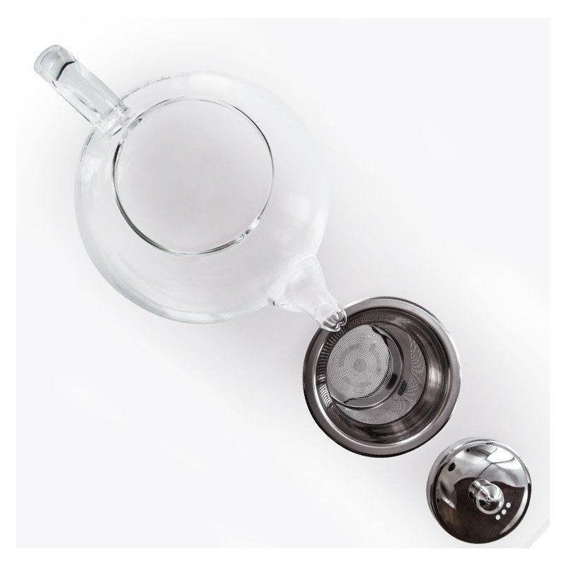 Théière en verre borosilicate avec filtre inox - 0,80 L - Aromandise