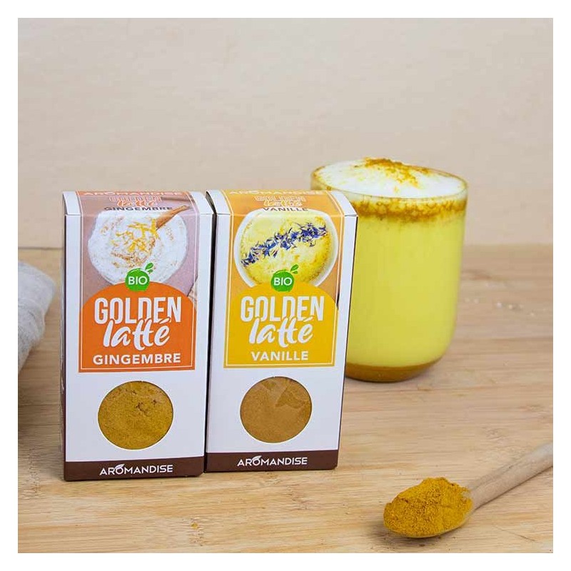 Golden Latté BIO (mélange d’épices), Curcuma-Vanille - 60g - Aromandise