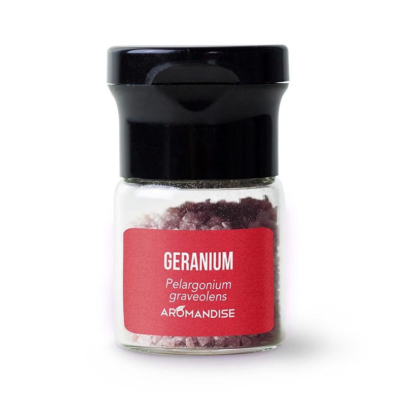 Cristaux d'huiles essentielles BIO à cuisiner, Géranium bourbon - 10g - Aromandise