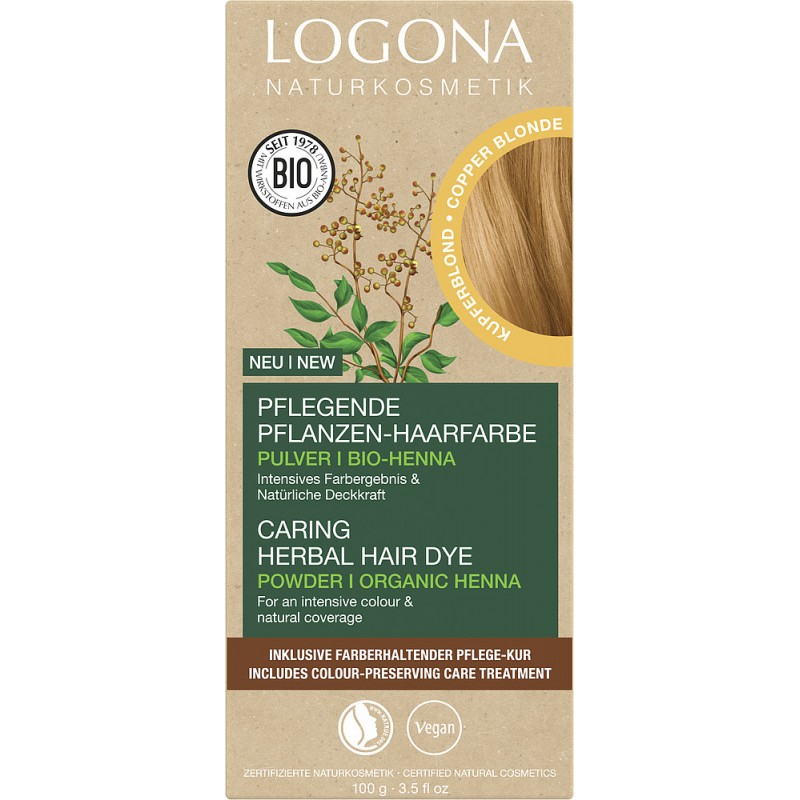 Pflanzen-Haarfarbe-Pulver 020 - Karamel-blond - 2x50g - Logona