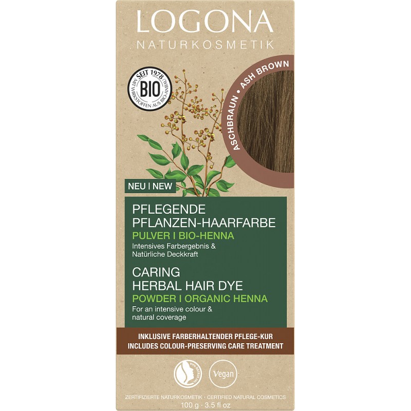Colorante vegetale organico in polvere BIO 080 - Castano naturale - 2x50g - Logona