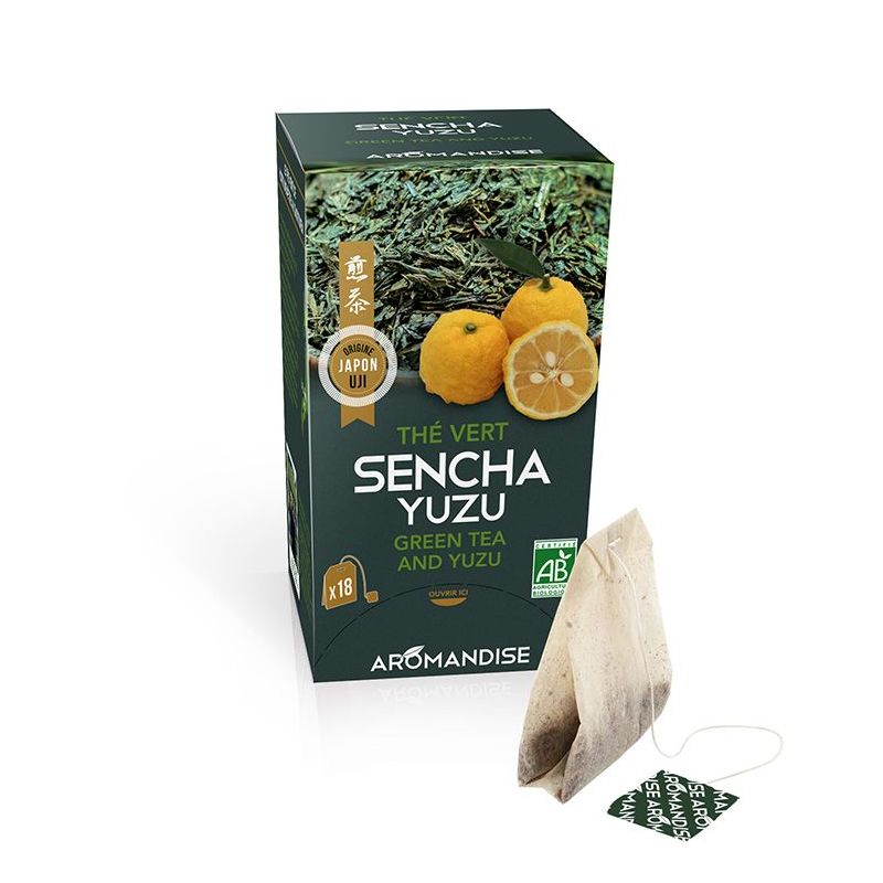 Grüner Tee Sencha von UJI und Yuzu in Aufgüssen - 18 Beutel - Aromandise