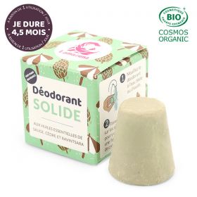 Déodorant solide BIO, Boisé aux huiles essentielles de sauge, cèdre et ravintsara - 30g - Lamazuna