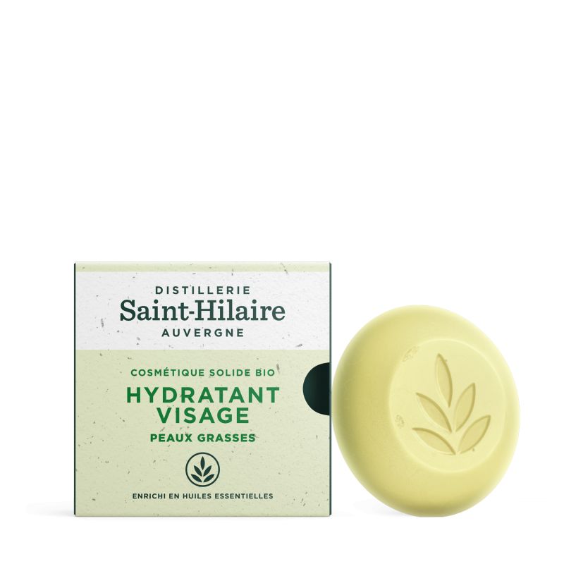 Hydratant solide BIO pour le visage, 100% naturel - Peaux grasses - 30g - Saint-Hilaire