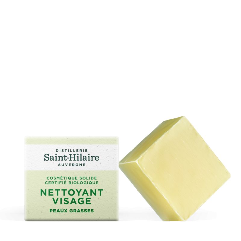 Nettoyant visage solide BIO & 100% naturel pour peaux grasses - 50g - De Saint-Hilaire