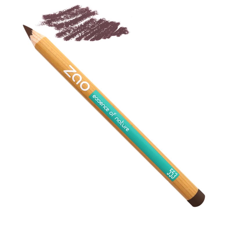 Crayons de maquillage, BIO & Vegan pour yeux, sourcils & lèvres - N° 553, Brun - Zao﻿