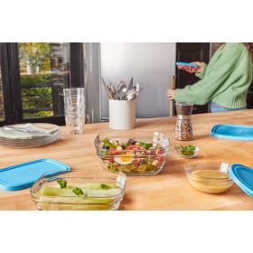 Pack de 5 FreshBox/Saladiers en verre trempé avec couvercle - 9, 11, 14 ,17, 20 cm - Duralex