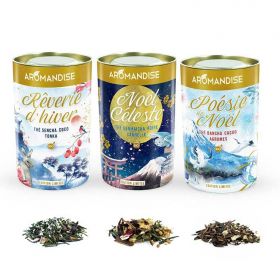 Coffret de 3 thés japonais BIO de Noël - 2x 80g + 1x 60g - Aromandise