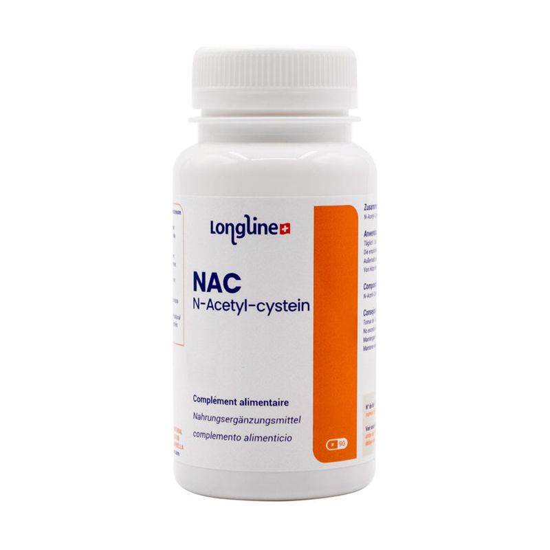 Integratore alimentare a base di N-acetilcisteina (NAC) - 90 capsule, 41,7 g - Longline