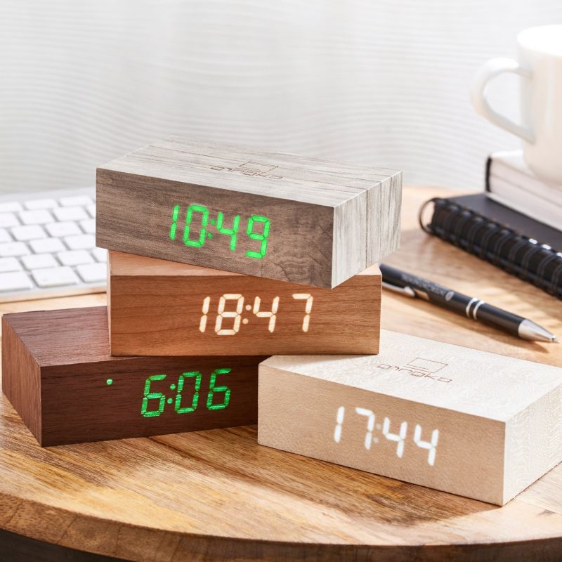 Orologio Flip Click Clock in bambù - Gingko Design