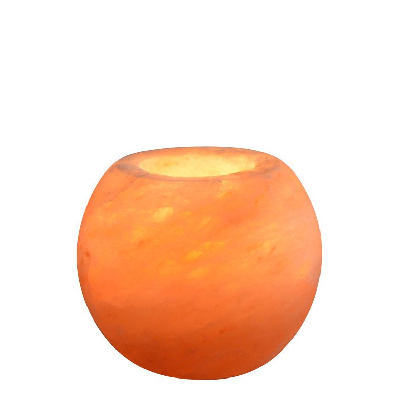 Bougeoir en cristal de sel de l'Himalaya, Sphère de 900g - ZEN'Arôme