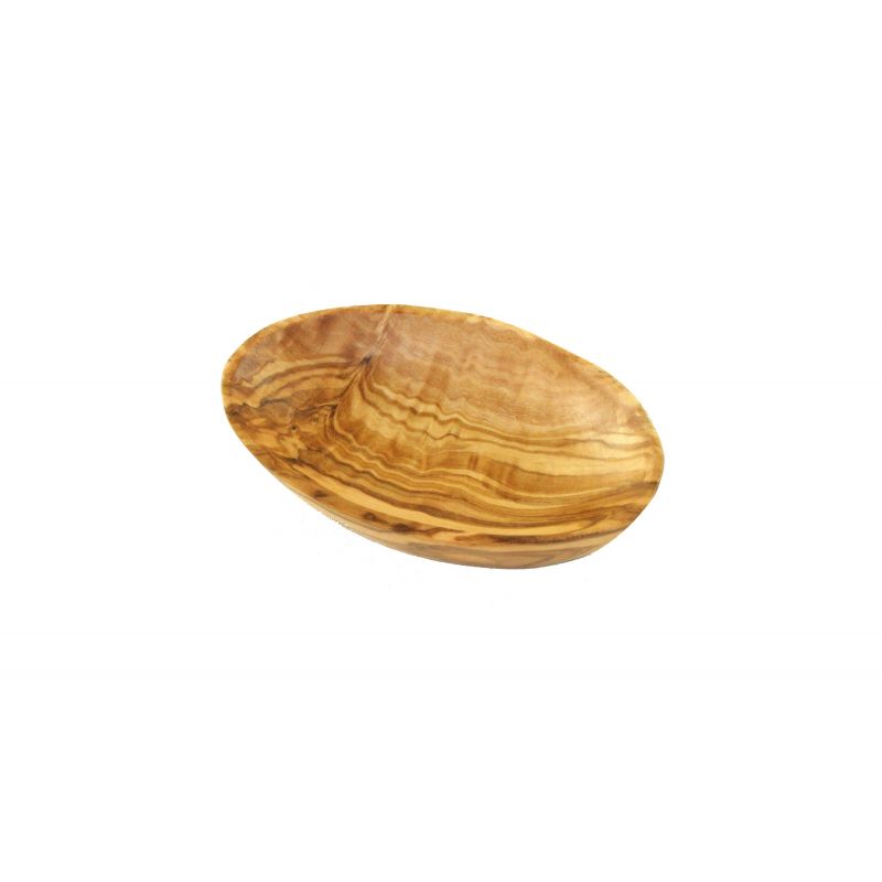 Ciotola ovale in legno d'ulivo fatta a mano - 9 cm - Olivenholz Erleben