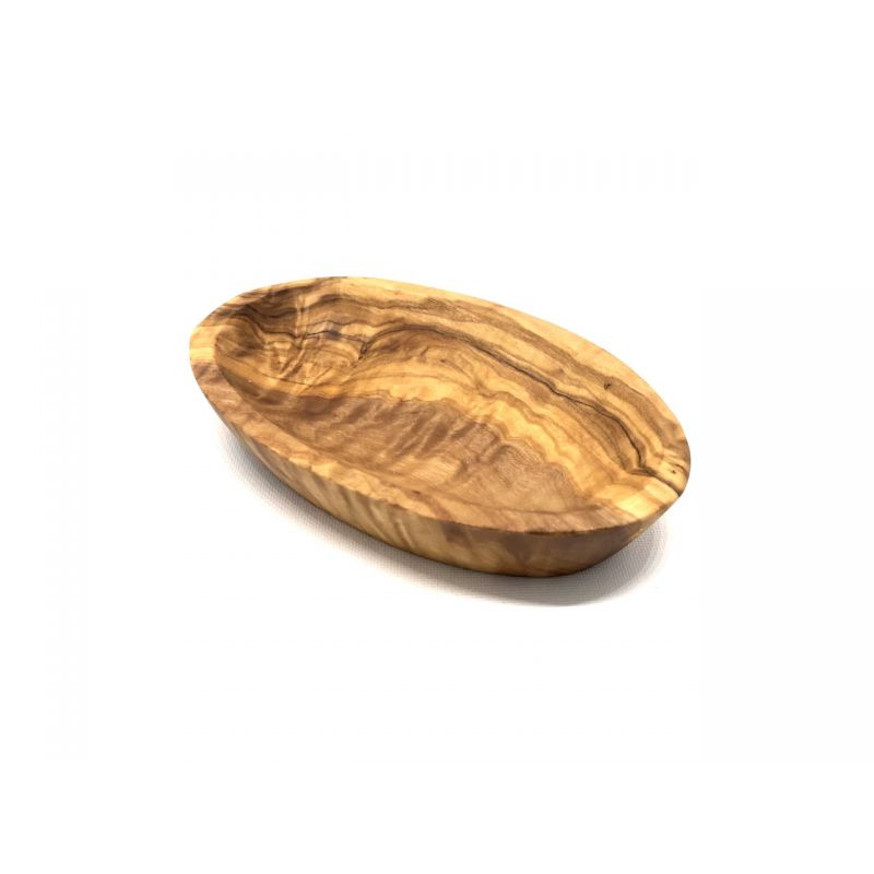 Ciotola ovale in legno d'ulivo fatta a mano - 9 cm - Olivenholz Erleben