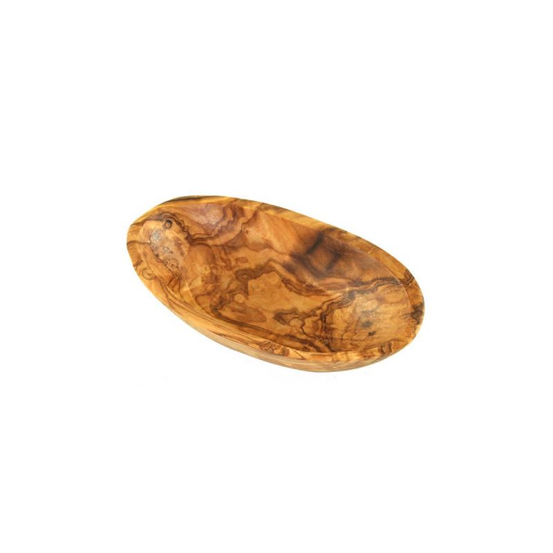 Ovale handgefertigte Schale aus Olivenholz - 12 cm - Olivenholz Erleben