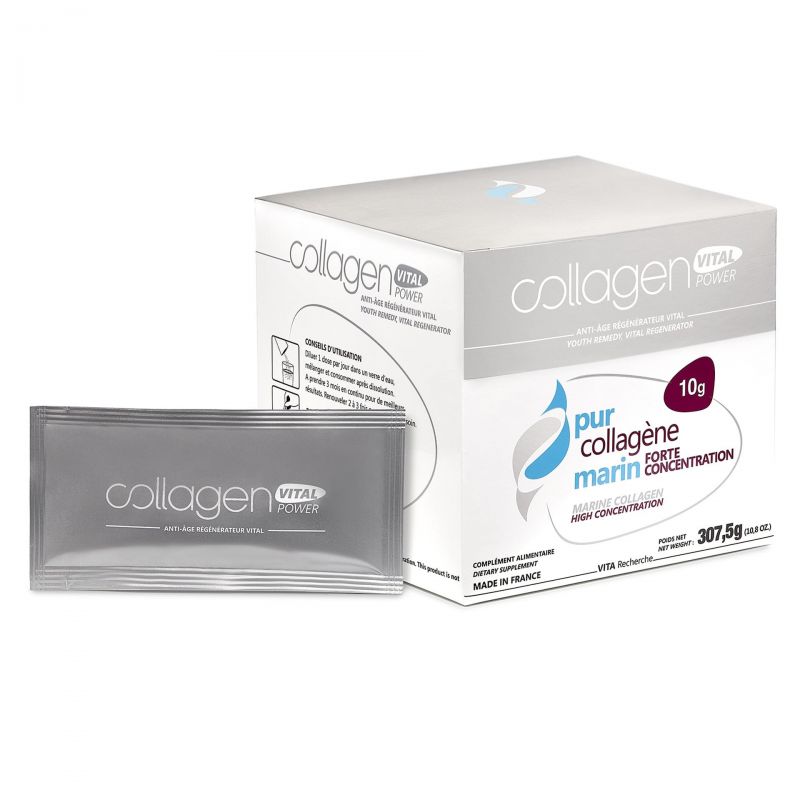 Collagen Vital Power, Collagène marin pur à forte concentration - 30 Sachets, 307,5g - Vita
