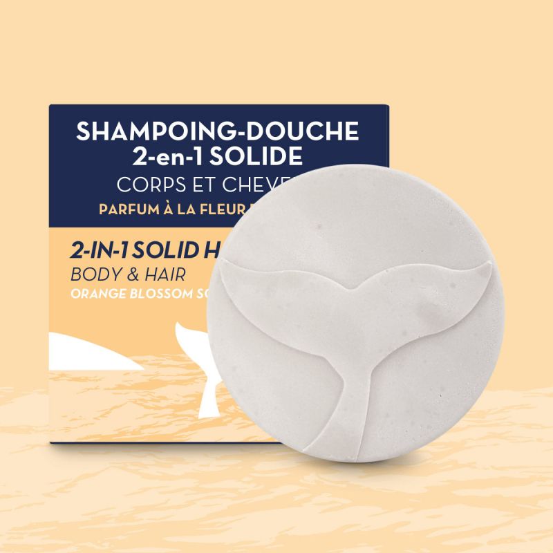 Shampoo doccia solido 2 in 1 al profumo di fiori d'arancio - 85 ml - The Green Emporium