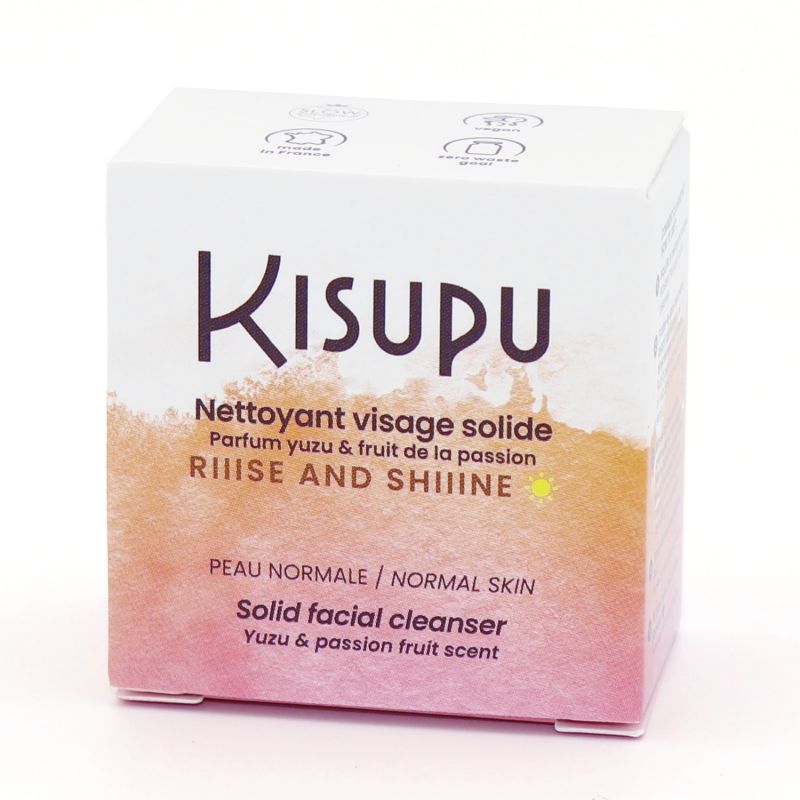 Lavaggio solido per il viso - Pelle normale, "Riiise and Shiiine" - 28ml - Kisupu