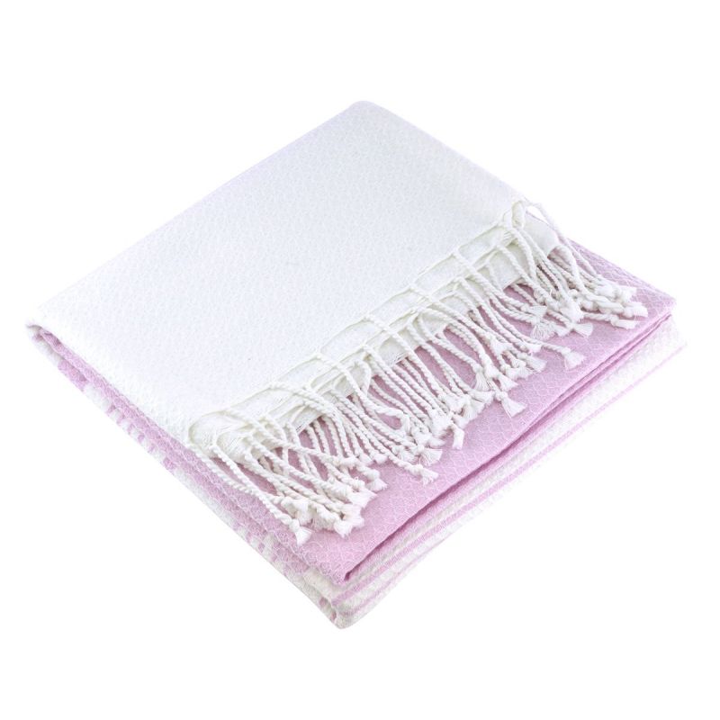 Fouta aus biologischer Baumwolle, Kollektion White Sand, White & Ginger - 90x160cm - Karawan