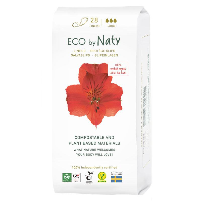 Protège-slips Large,100% compostable - 28 pces - Naty