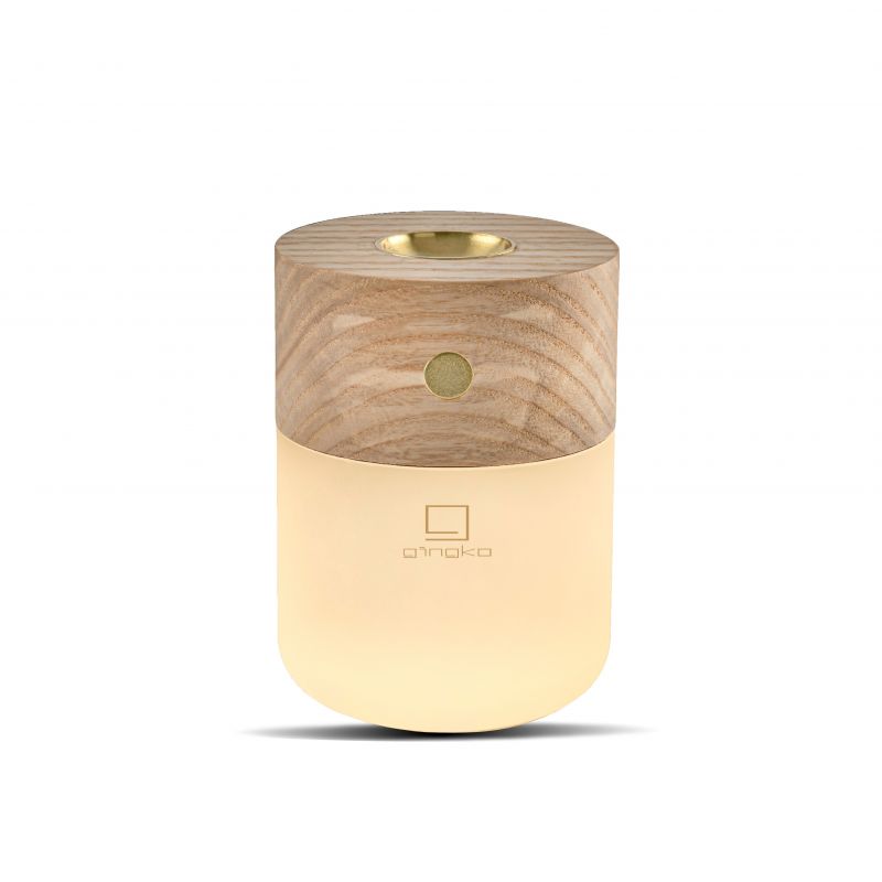 Lampada con calore morbido, in legno di frassino bianco - Gingko Design