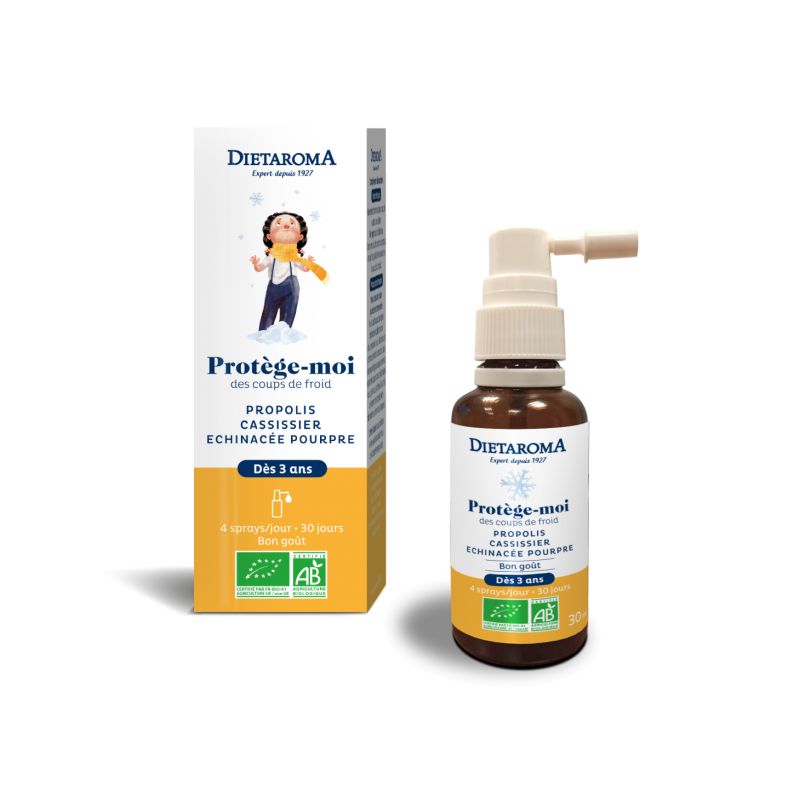 Protège-moi des coups de froids, pour enfants dès 3ans - Propolis, Cassissier & Échinacée pourpre - Spray 30ml - Dietaroma