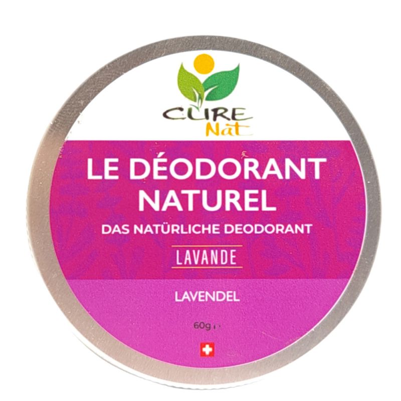 Déodorant crème Suisse & BIO au bicarbonate, Lavande - 60g - Curenat
