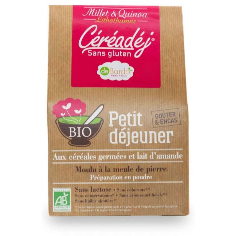 Cereali Germogliati e Latte di Mandorla in Polvere "CéréaDej" BIO, senza Glutine - 500g - De Bardo