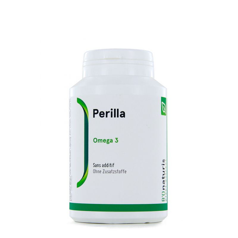 Huile de Perilla, Riche en acide gras oméga 3 - 180 gélules (500 mg) - BIOnaturis