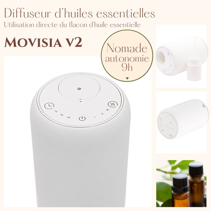 Diffuseur d'huiles essentielles nomade par nébulisation, MOVISIA V2 -  ZEN'Arôme