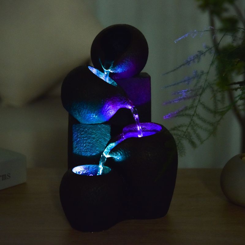 Wasserspender - "Zen Luba" mit 3 Stufen von Wasserfällen (mit LED-Beleuchtung) - Zen'Light
