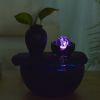 Fontana d'acqua - "Bouddha Silice" con palla rotante illuminata (LED) - Zen'Light