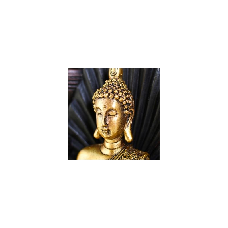 Statuette - "Buddha Sanci", ein vergoldeter Buddha in Meditationshaltung - 13 cm hoch - Zen'Light