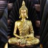 Statuetta - "Bouddha Sanci", un Buddha dorato in posizione di meditazione - Altezza 13 cm - Zen'Light