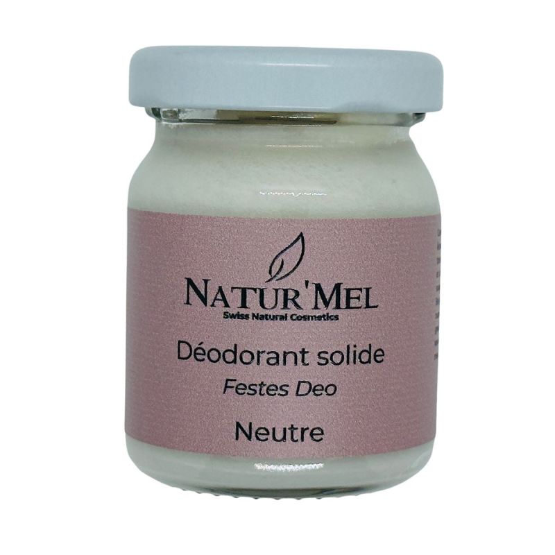 Deodorante solido svizzero biologico, Neutro (senza oli essenziali) - 50ml - Natur'Mel Cosm'Ethique