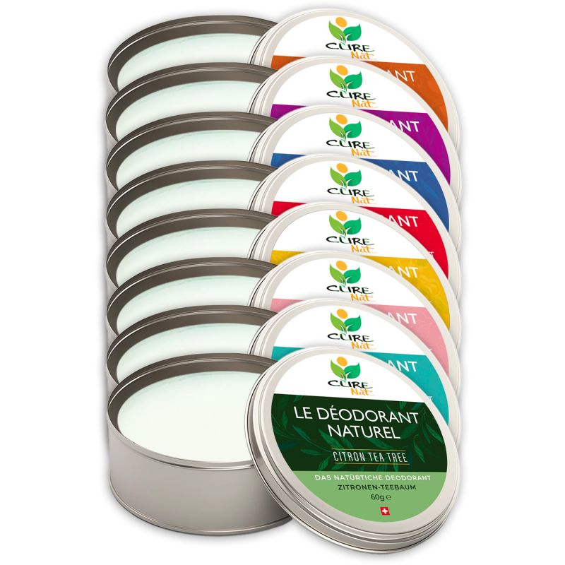 Deodorante biologico in crema con bicarbonato, Albero del tè e limone - 60g - Curenat