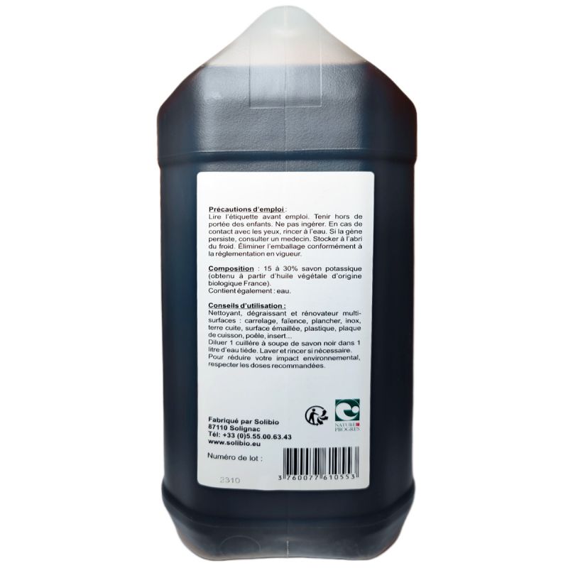 Savon Noir écologique à l'huile de Tournesol Bio (avec seul. 3 ingrédients)  - 5L - 3 Abeilles